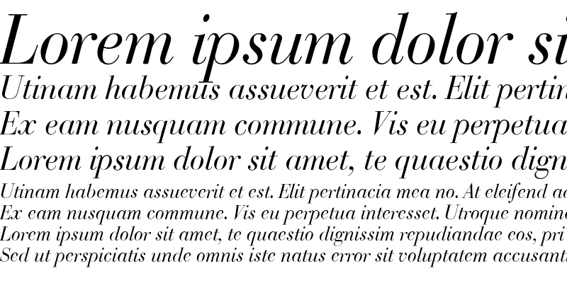 Sample of Bodoni Classic Italic