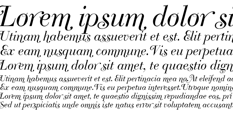 Sample of Bodoni Classic Swashes Italic