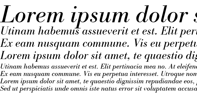 Sample of Bodoni Classico Italic