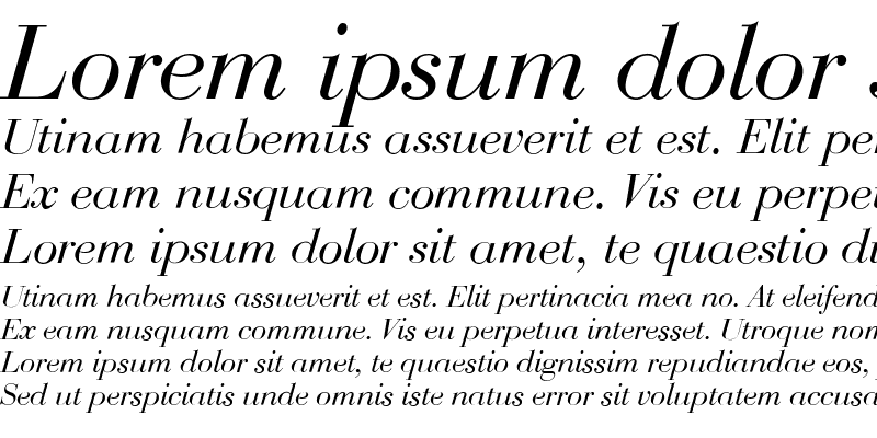 Sample of Bodoni-Display Italic