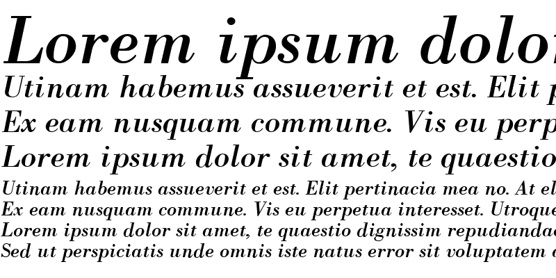 Sample of Bodoni ICG Italic