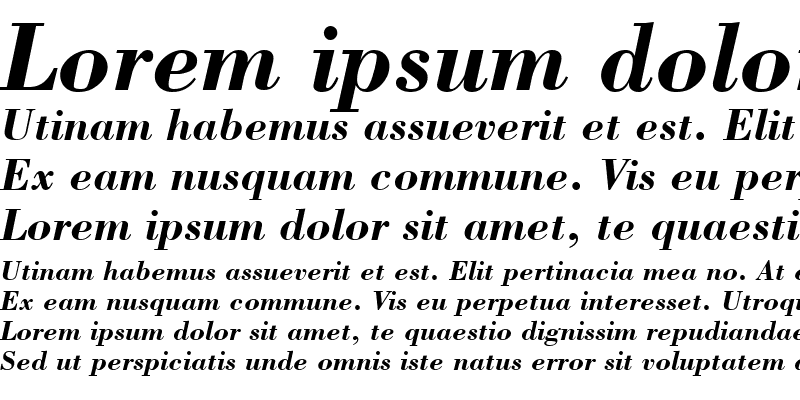 Sample of Bodoni LT Bold Italic