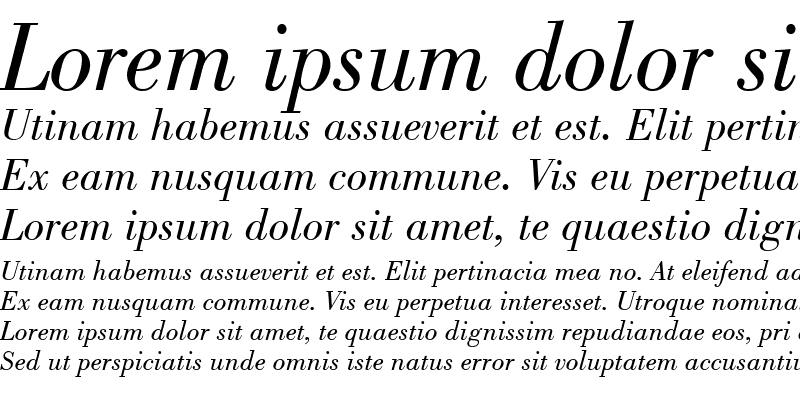 Sample of Bodoni LT Book Italic