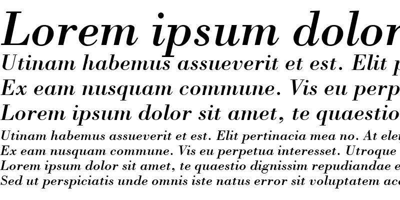 Sample of Bodoni LT Italic