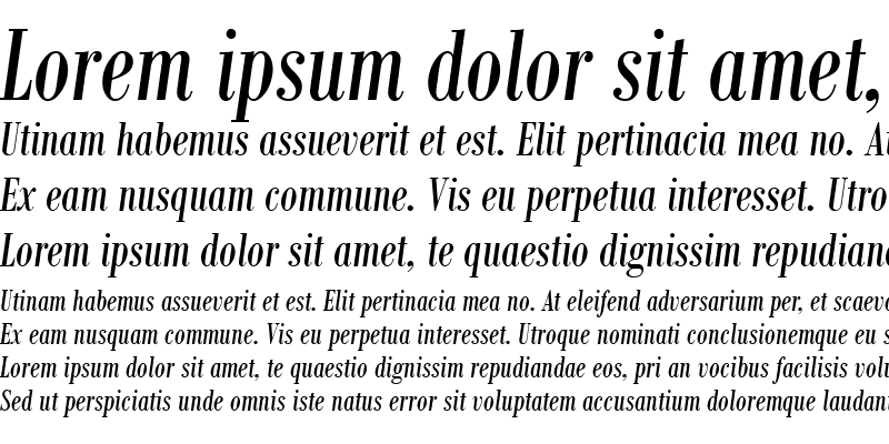 Sample of Bodoni MT Condensed Italic