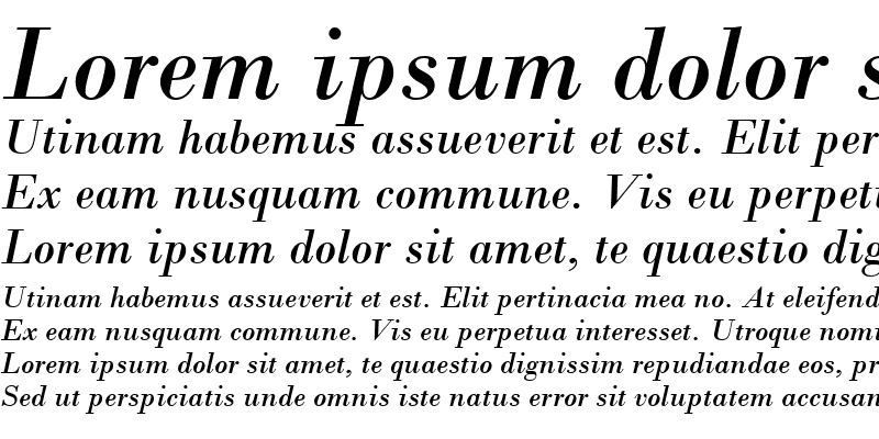 Sample of Bodoni MT Italic