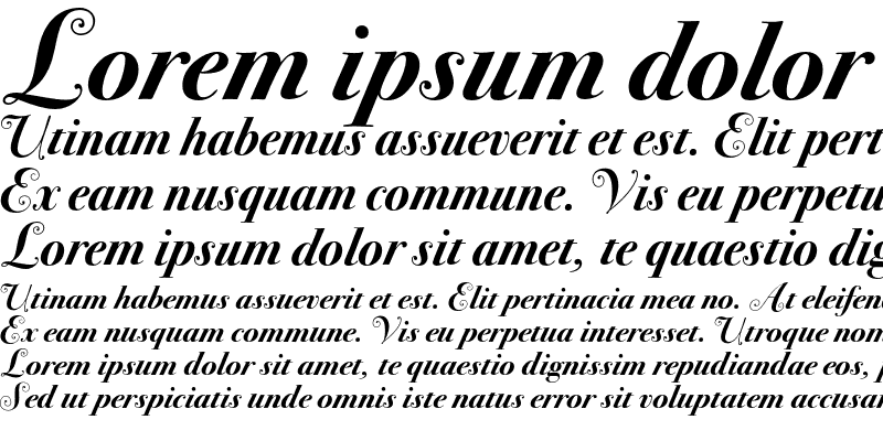 Sample of Bodoni Sev Swash ITC Bold Italic