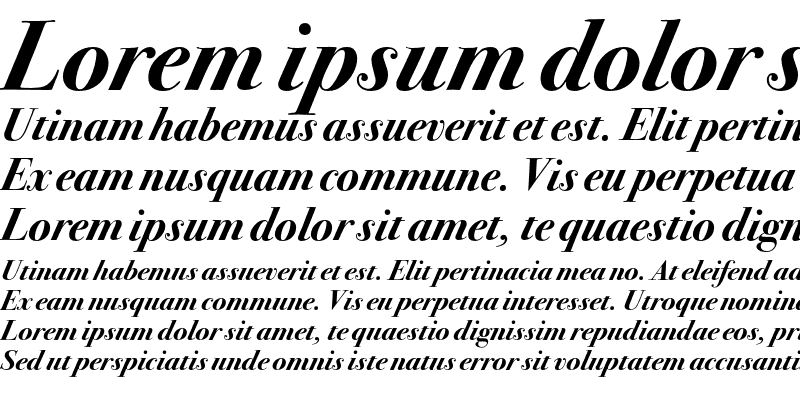 Sample of Bodoni Seventytwo ITC Bold Italic