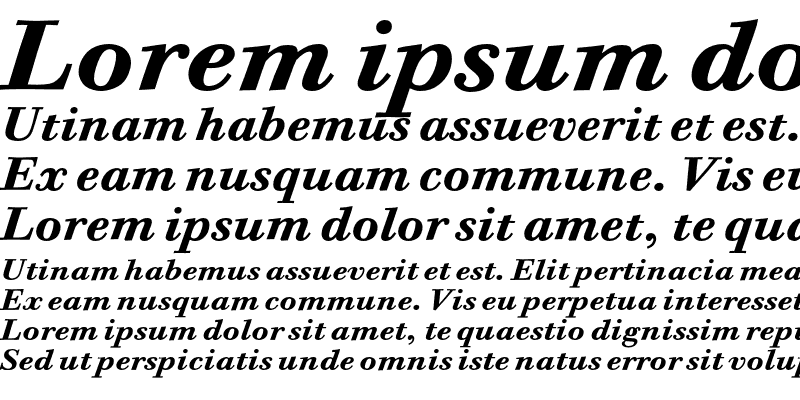 Sample of Bodoni Six ITC Bold Italic