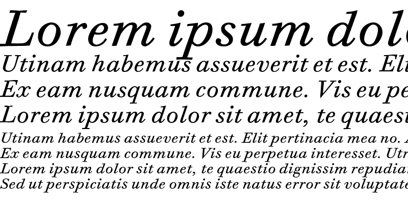 Sample of Bodoni Six ITC Book Italic