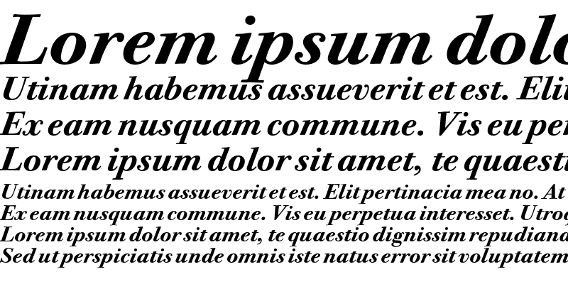 Sample of Bodoni Twelve ITC Bold Italic