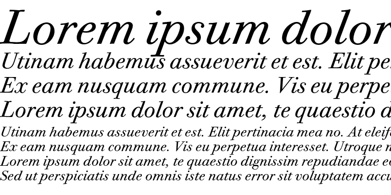 Sample of Bodoni Twelve ITC Book Italic