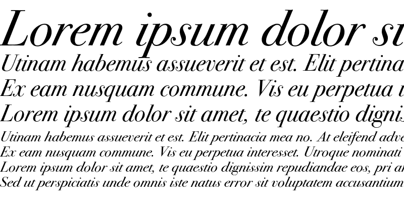Sample of Bodoni72C Italic
