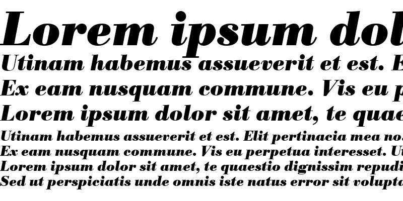 Sample of BodoniAntT Bold Italic