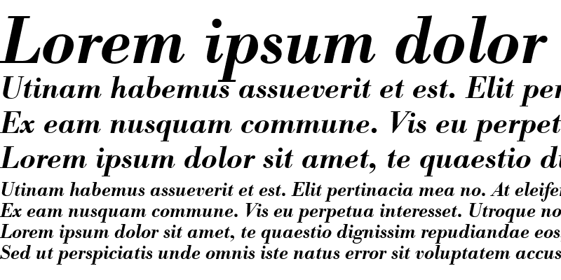 Sample of BodoniAntTDemBol Italic