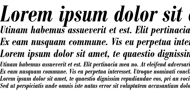 Sample of BodoniAntTEEDemBolCon Italic