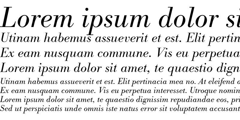 Sample of BodoniAntTEELig Italic