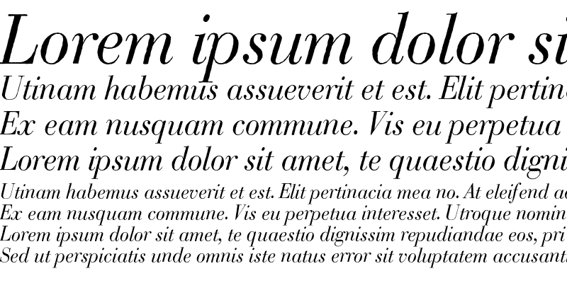 Sample of BodoniClassicHD Medium Italic