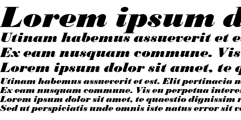 Sample of BodoniH Bold Italic