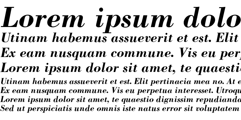 Sample of BodoniICG Bold Italic