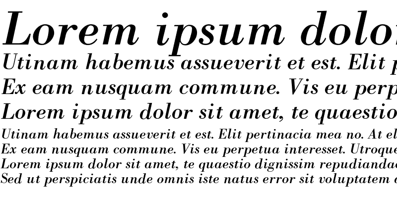 Sample of BodoniICG Italic