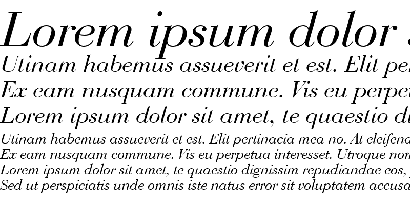 Sample of BodoniNo1URWD Italic
