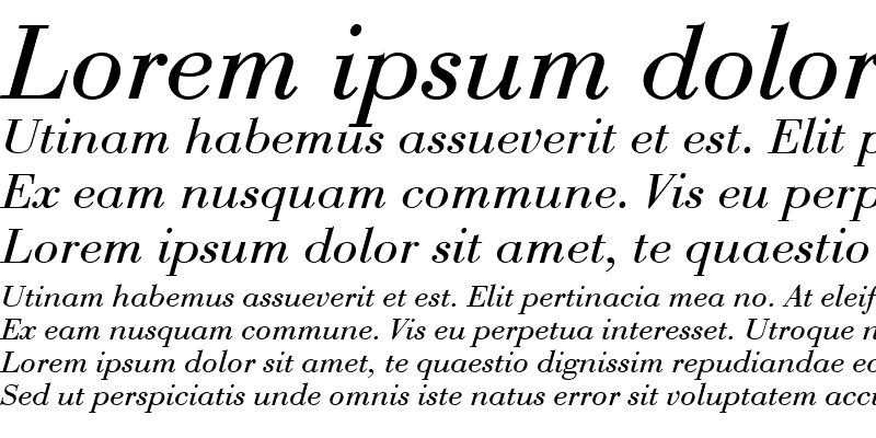 Sample of BodoniNo1URWT Italic