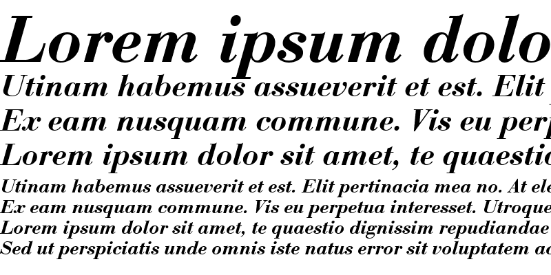 Sample of BodoniNo1URWTDemBol Italic