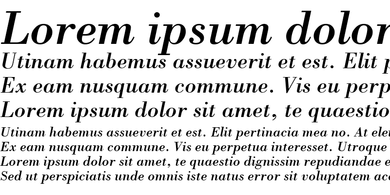 Sample of BodoniPS Italic