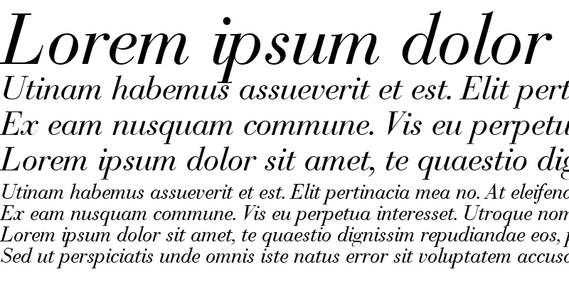 Sample of BodoniRecut Italic