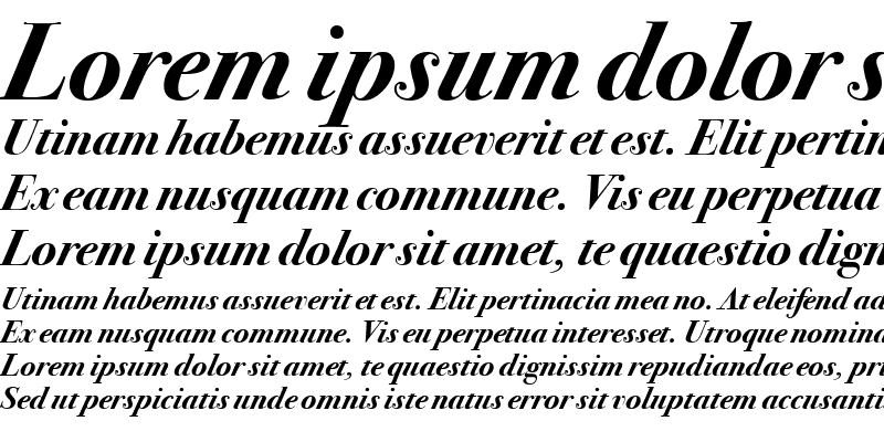 Sample of BodoniSevITCBoo Bold Italic