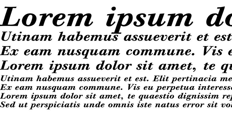 Sample of BodoniSixEF Bold Italic