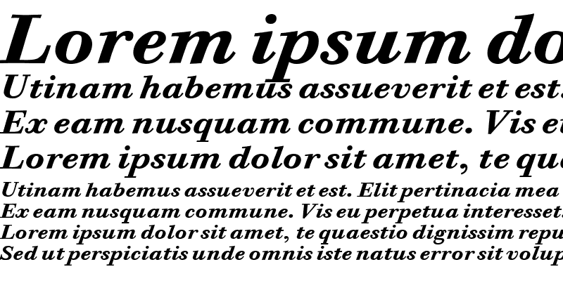 Sample of BodoniSixITCBoo Bold Italic