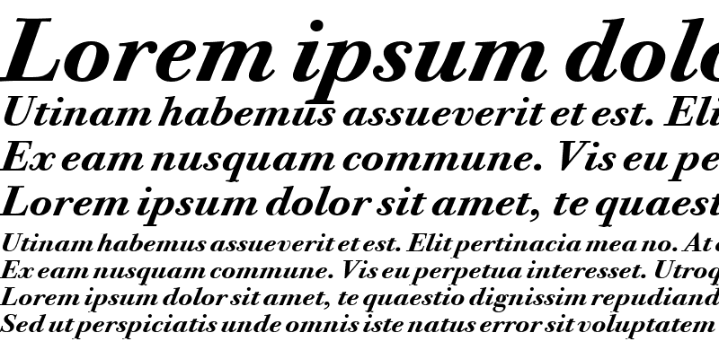 Sample of BodoniTweITCBoo Bold Italic