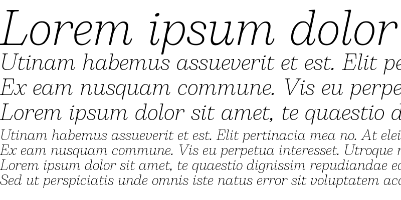 Sample of Bogart Trial Extralight Italic