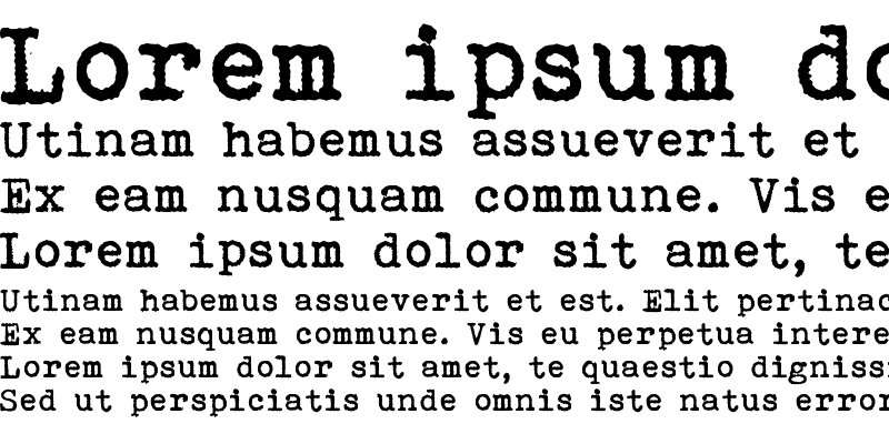 Sample of Bohemian typewriter Regular