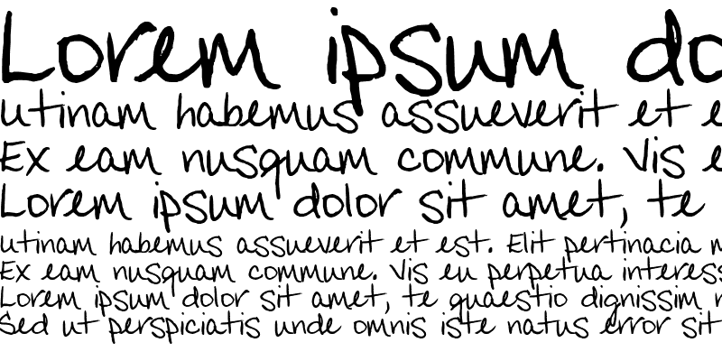 Sample of Bonnie's font Regular