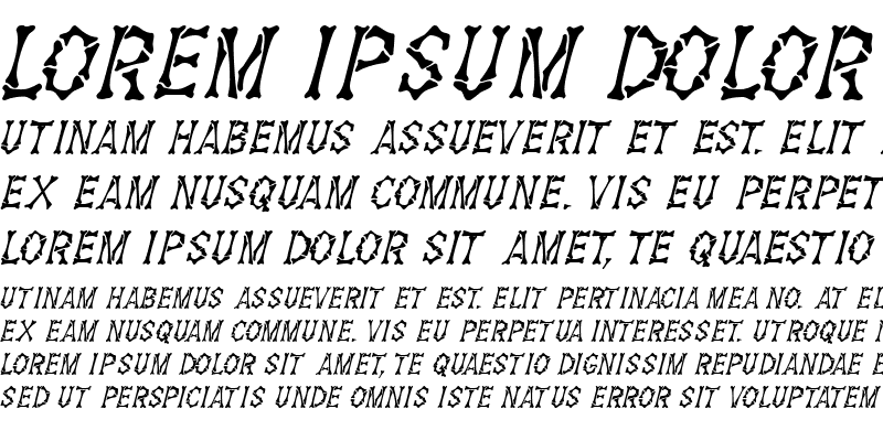 Sample of BonzCapsSSK Italic
