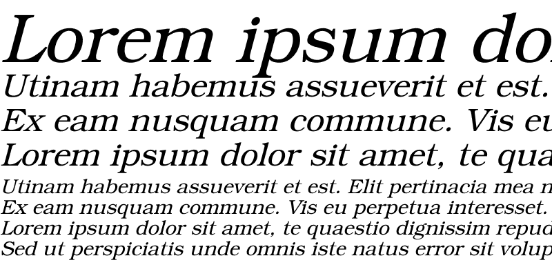 Sample of Bookman Italic
