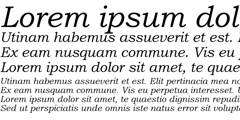 Sample of Bookman Old Style Italic