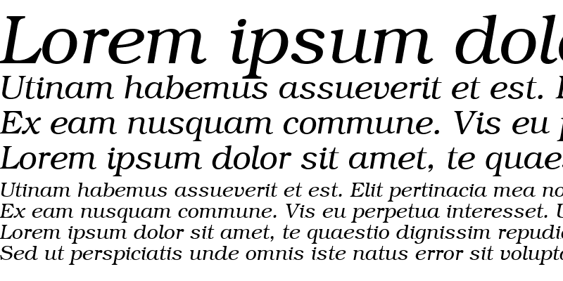 Sample of Bookman OsF Italic