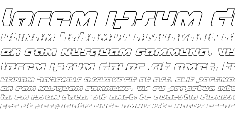 Sample of Boomstick Outline Italic Outline Italic