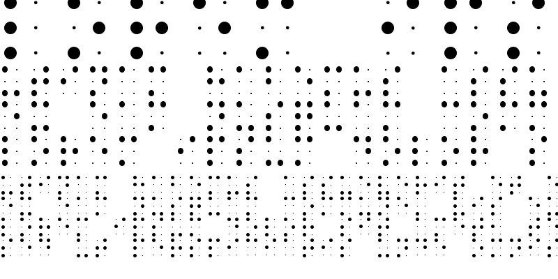 Sample of Braile font Regular