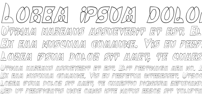 Sample of BrashCapsOutline Italic