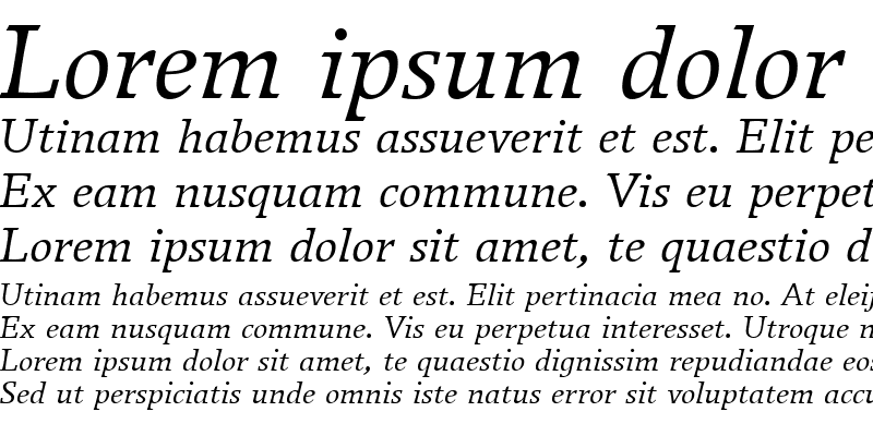 Sample of BreughelT Italic