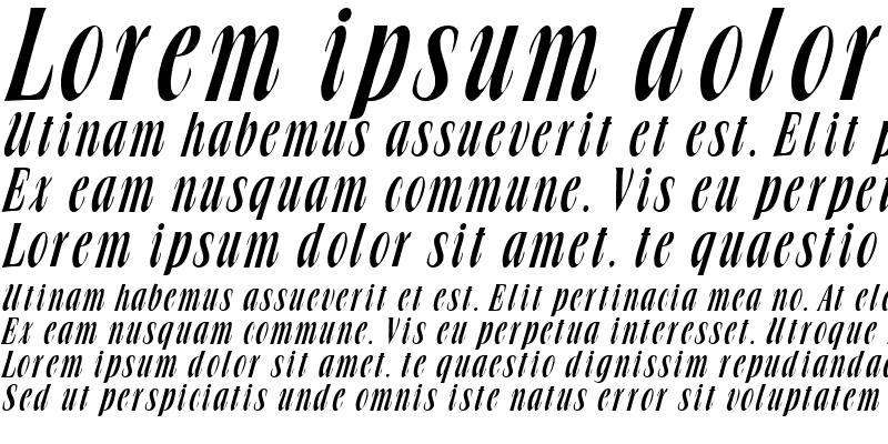 Sample of Broach Thin Italic