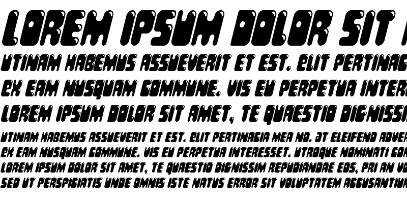 Sample of Bubble Butt Condensed Italic Condensed Italic