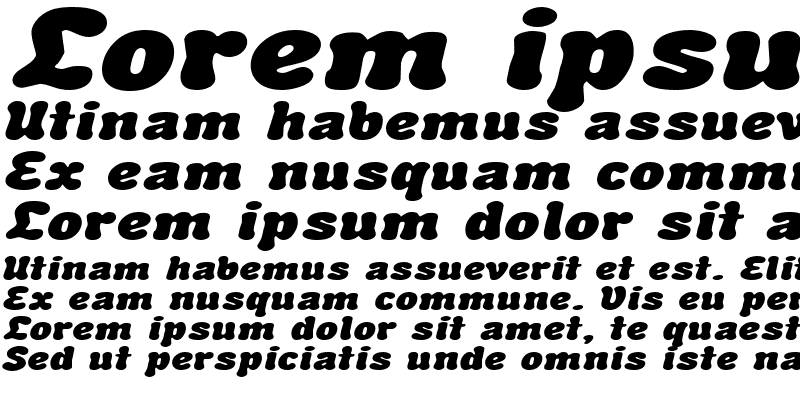 Sample of BubbleSoftExtended Italic