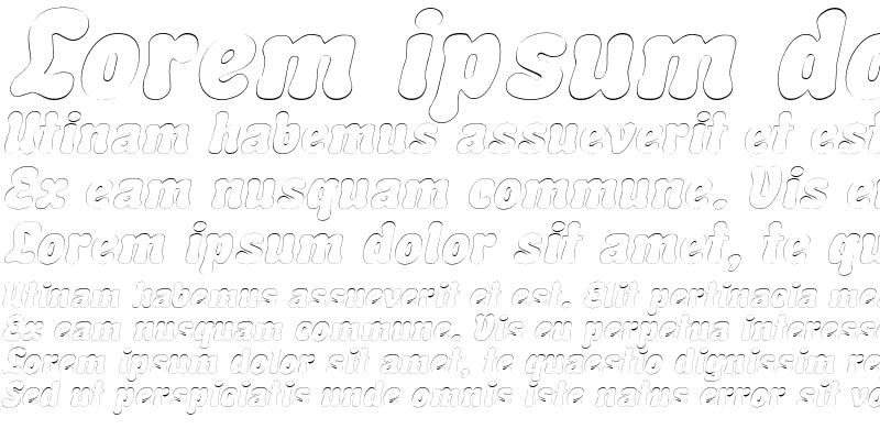 Sample of BubbleSoftOutline Italic