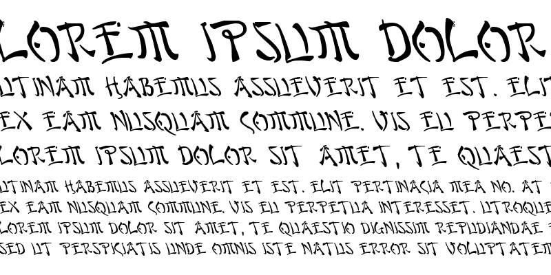 Sample of Bushido Leftalic Italic